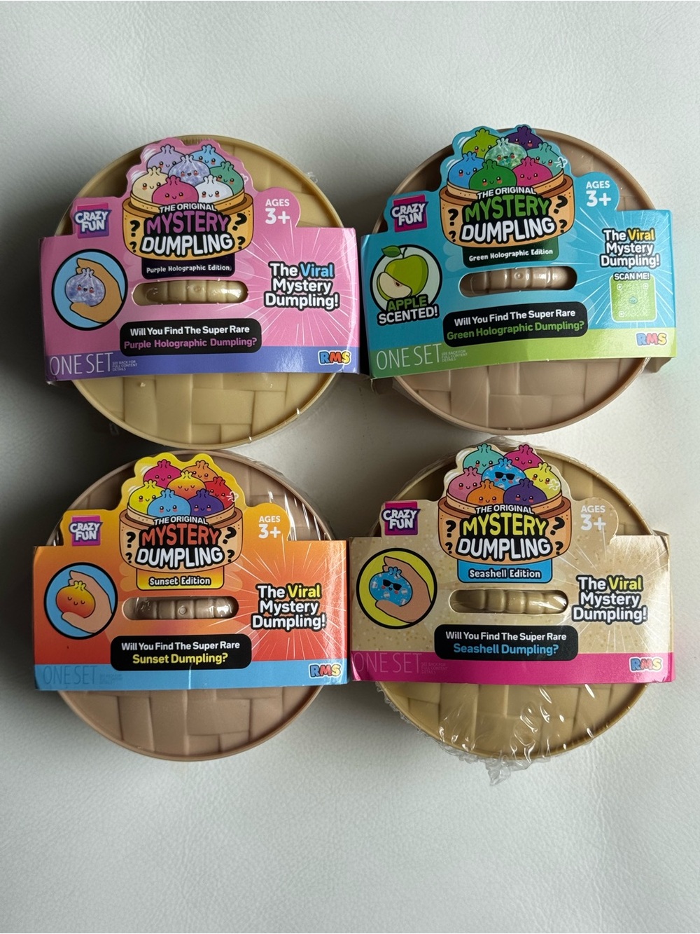 Crazy Fun Original Mystery Dumpling RMS Apple Purple Holographic Seashell Sunset